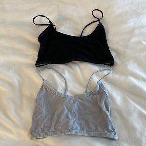 Open Back Crisscross Top Size Small Grey + Black: Pack of Two